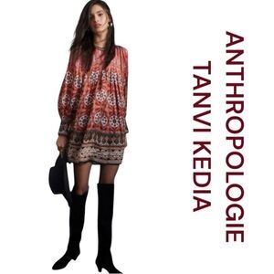 ANTHROPOLOGIE TANVI KEDIA Agatha Tunic/Mini Dress, Size S.